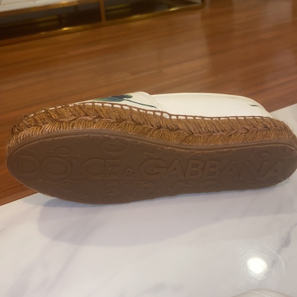 Dolce & Gabbana Leather Tropical Rose Print espadrilles - Picture 5 of 7